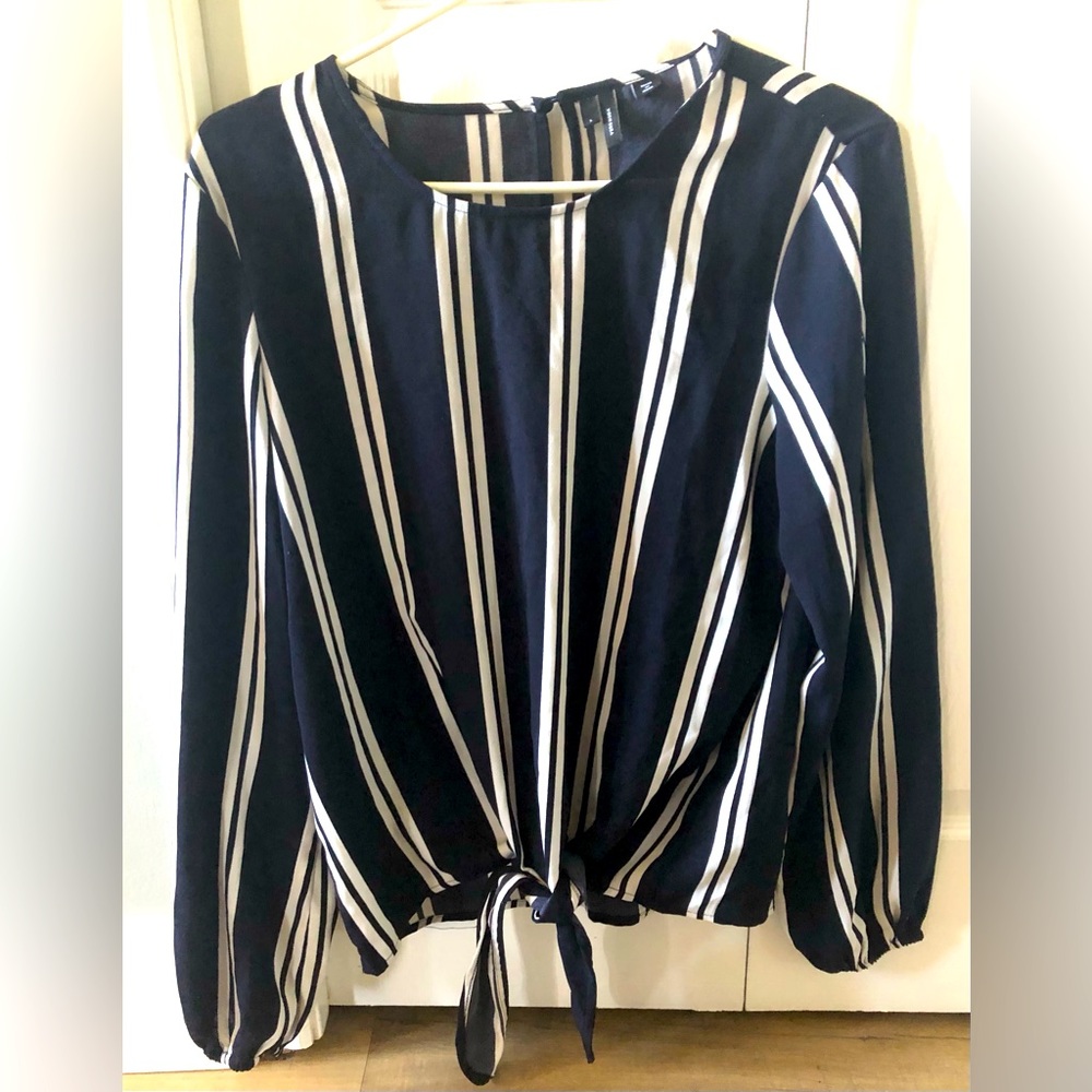 Ladies tie front blouse